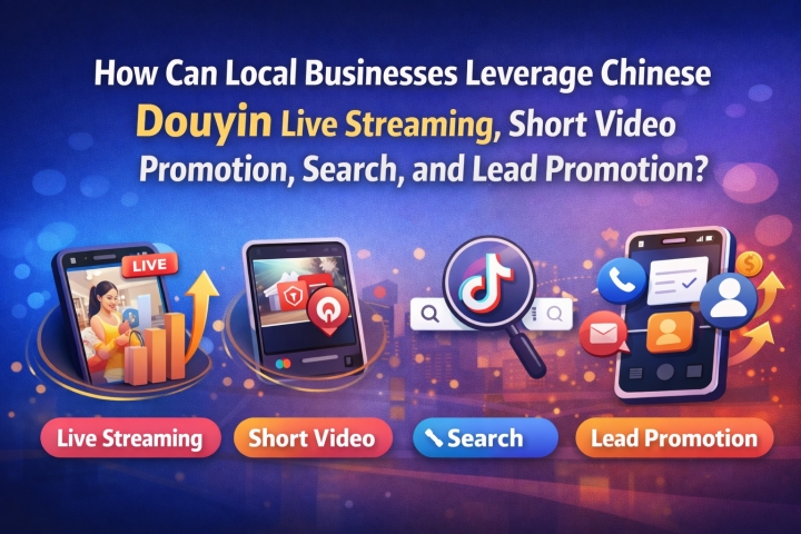 How can local businesses leverage Chinese Douyin live streaming, short video promotion, search, and lead promotion?